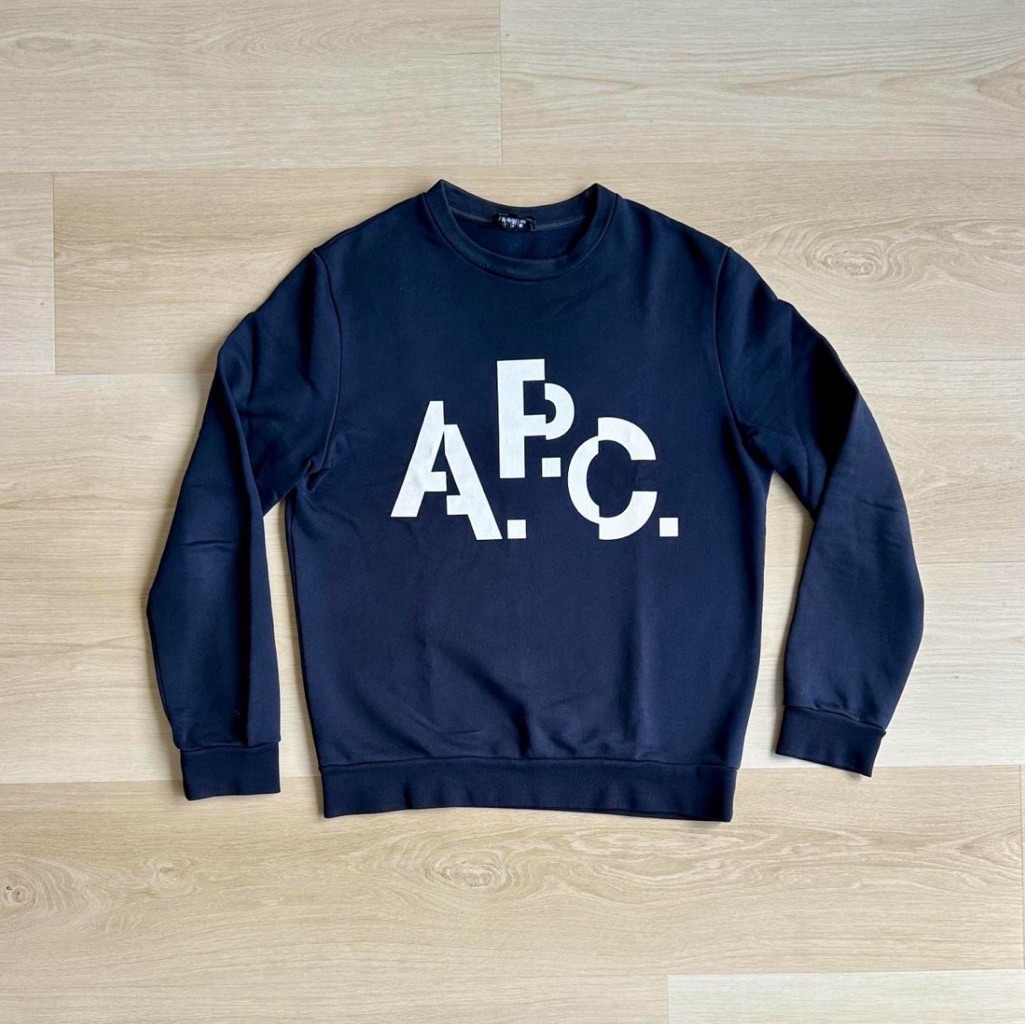 A.P.C. Men's Dark Blue Crewneck Sweater